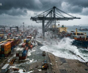 Il Tifone Bavi intasa la navigazione dei container