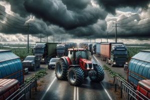 Blocchi di camion e trattori tra Polonia e Germania