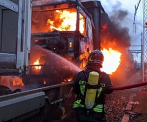 Incendiato un camion sul treno tra Novara e Freiburg