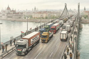 Duemila camion bloccano Budapest contro i rincari dei pedaggi
