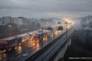 L’autotrasporto francese protesta contro l’aumento del gasolio