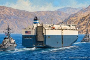 Ro-ro Alliance Fairfax  di Maersk forza Hormuz sotto scorta Usa