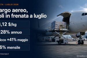 Rallenta la crescita a luglio 2026 dei noli aerei