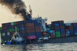 Portacontainer e rinfusiere affondate a Hormuz